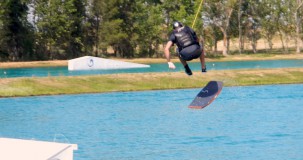 Keaton throws a 3 shuv off the kicker at Wake Island